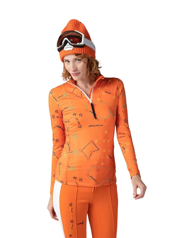 Bluza Rossignol JCC damska Booster 1/2 Zip pomarańczowa