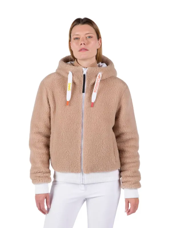 Kurtka narciarska Rossignol JCC damska W Yety Fleecy Bomber JKT biała