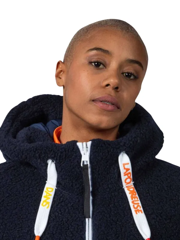 Kurtka narciarska Rossignol JCC damska W Yety Fleecy Bomber JKT granatowa