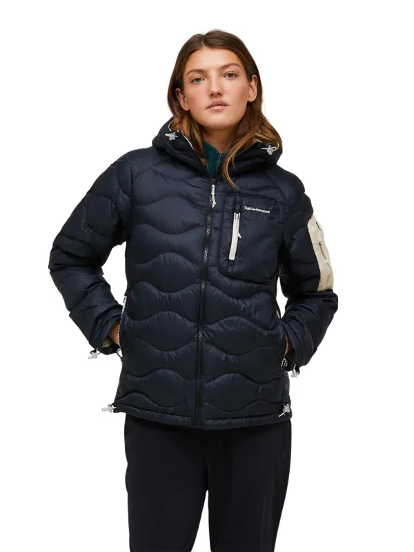 Kurtka puchowa damska Peak Performance Helium Utility Down Hood Jacket black/sand fog