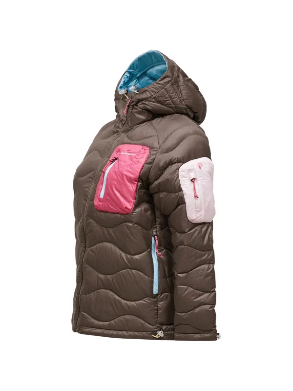 Kurtka puchowa damska Peak Performance Helium Utility Down Hood Jacket terrain tan/mountain blush