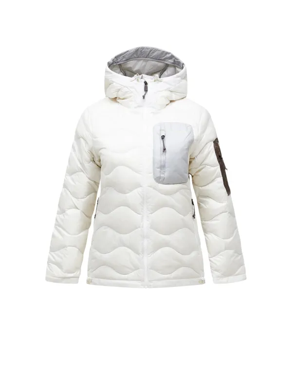 Kurtka puchowa damska Peak Performance Helium Utility Down Hood Jacket offwhite/antarctica