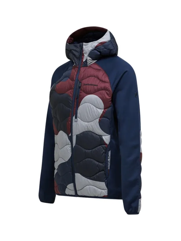 Kurtka męska Peak Performance Helium AOP Down Hybrid Hood snowbank/blue shadow