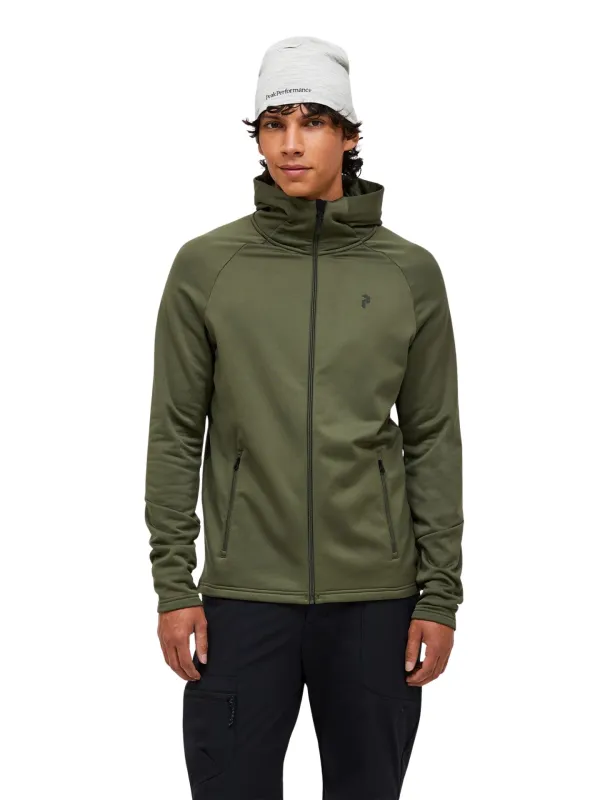 Bluza męska Peak Performance Rider Essentials Midlayer Zip Hood pine needle