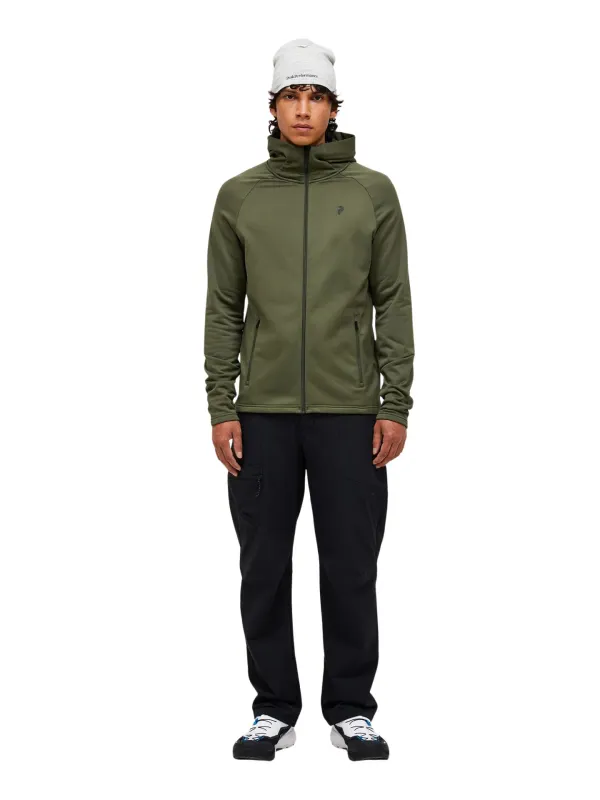 Bluza męska Peak Performance Rider Essentials Midlayer Zip Hood pine needle