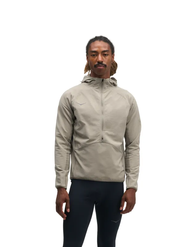 Kurtka męska HOKA SkyGlow Half-Zip pebble grey