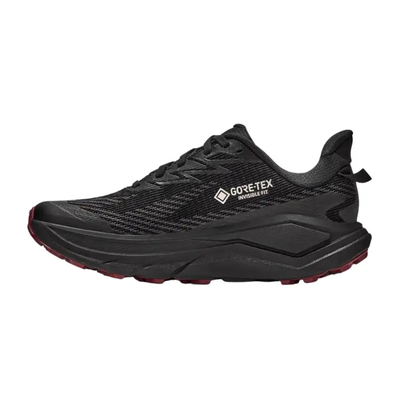 Buty do biegania damskie HOKA Challenger 8 GTX black/varsity burgundy