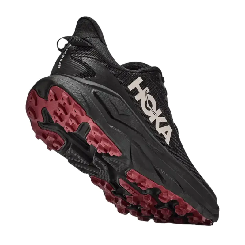 Buty do biegania damskie HOKA Challenger 8 GTX black/varsity burgundy