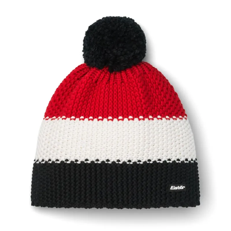 Czapka Eisbar Star Pompon MÜ black/white/red