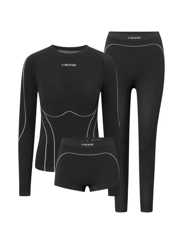 Bielizna damska VIKING Etna 2.0 Lady Set Bamboo black/violet