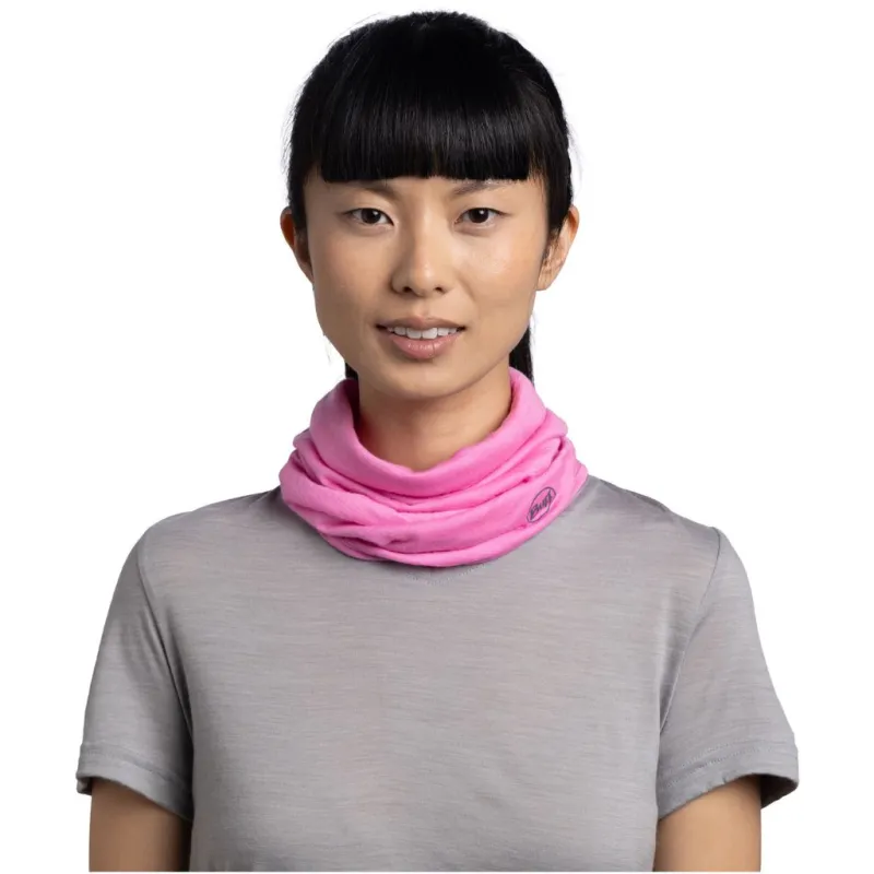 Komin wielofunkcyjny Buff Merino Lightweight solid fluor fuchsia