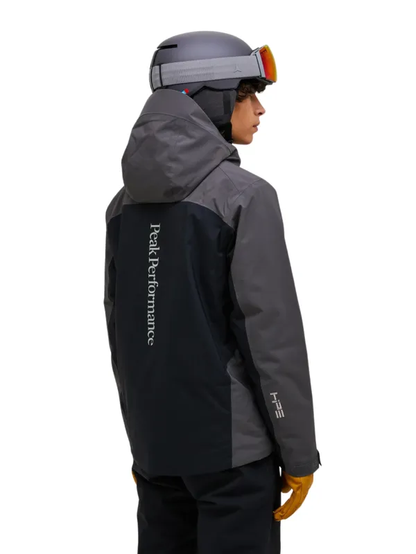 Kurtka narciarska męska Peak Performance Maroon Blocked HIPE 2L Insulated Shell black/motion grey