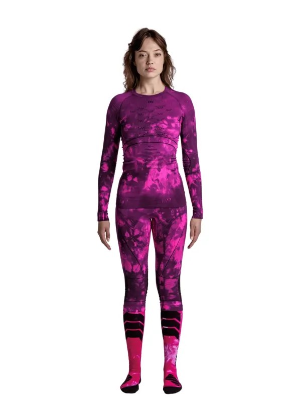 Koszulka termoaktywna X-bionic Energy Accumulator Wild LS Tiedye X Black/Flueo Pink