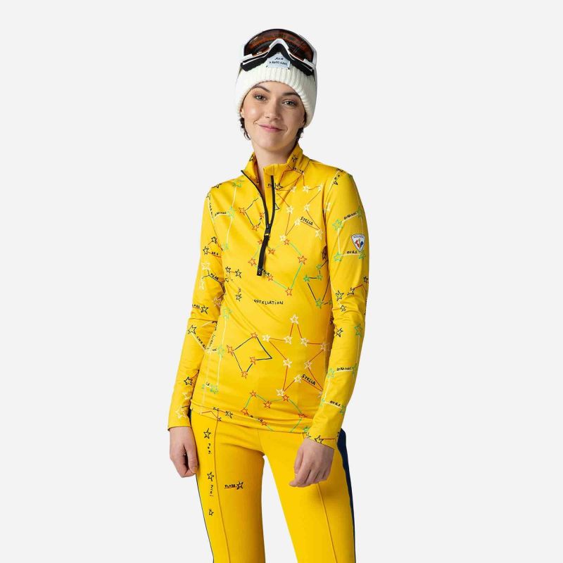 Bluza Rossignol JCC damska Booster 1/2 Zip żółta