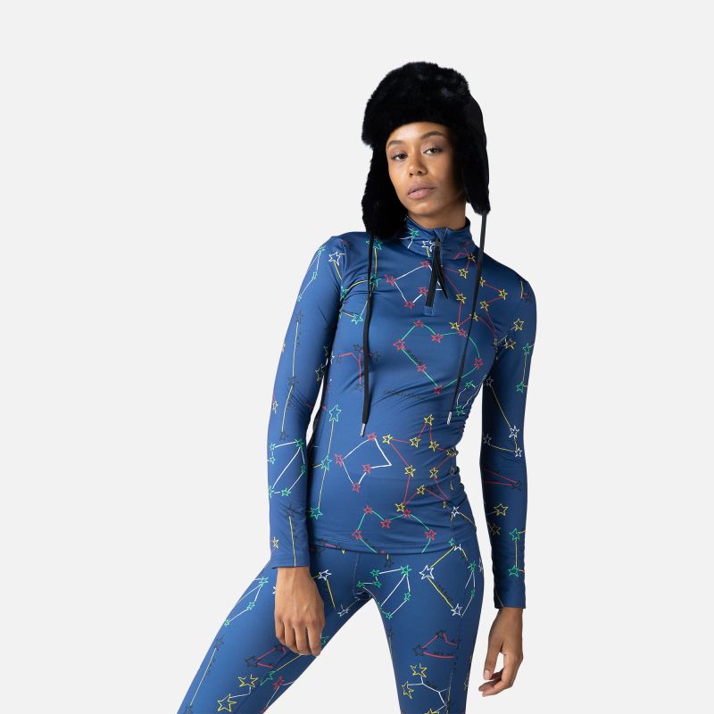 Bluza Rossignol JCC damska Booster 1/2 Zip niebieska