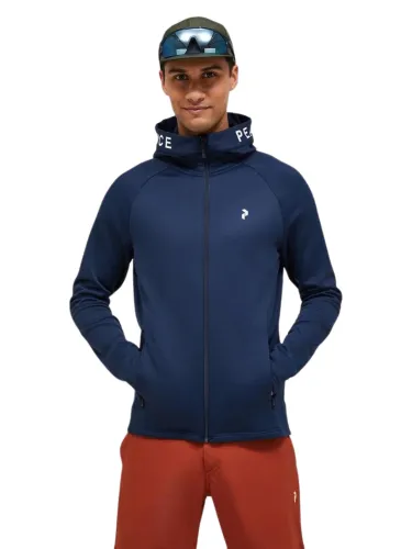 Bluza Peak Performance męska Rider Zip Hood granatowa z kapturem