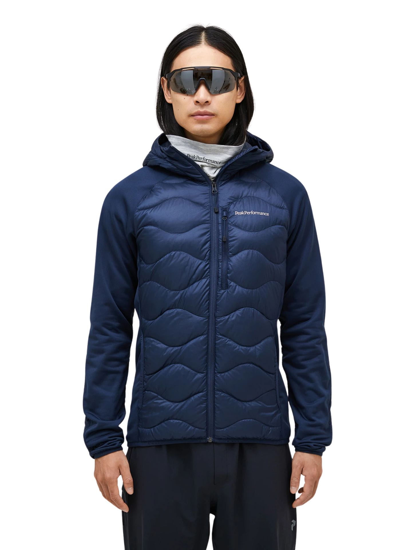 Kurtka puchowa męska Peak Performance Helium Hybrid Down Hood blue shadow